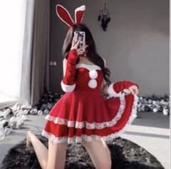 週末セール！サンタコスプレ うさぎ耳カチューシャ付きのサムネイル