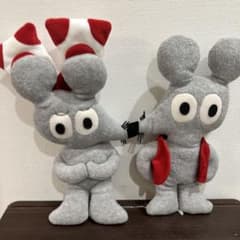 ねずみくんのチョッキ　ねずみくん約35㎝＆ねみちゃん約40㎝ぬいぐるみ 2体