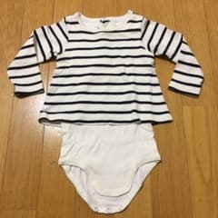 プチバトー ボーダー ロンパースのサムネイル