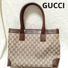 GUCCI GGキャンバス トートバッグ ブラウン　美品　送料込匿名配送 保管袋 GUCCI GGキャンバス トートバッグ ブラウン 美品 送料込匿名配送 保管