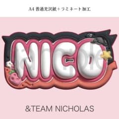 &TEAM NICHOLAS ニコラス ニコ エンチーム ぷっくり ネームボード