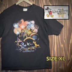 ディズニー　ミッキー tシャツ ブラック　XL 花火　ドナルド　グーフィー ディズニー ミッキー tシャツ ブラック XL 花火 ドナルド グーフィー