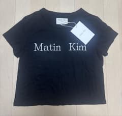 Matin Kim ロゴ クロップドTシャツ ブラック Mサイズ タグ付