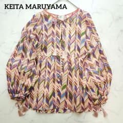 KEITA MARUYAMA リネン混 タッセル ボリューム袖 リボン ブラウス 