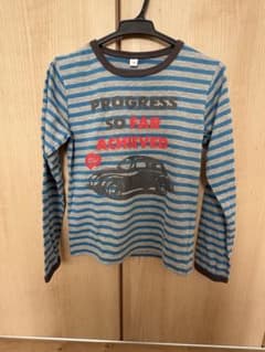 キッズ 長袖Tシャツ ボーダー 車柄 130のサムネイル