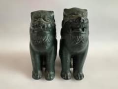 鋳金 狛犬 置物 木箱入り 一対 鋳金 狛犬 置物 木箱入り 一対 - メルカリ