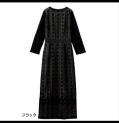 ジオメトリック　タイトワンピース　ブラックのサムネイル