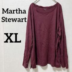 Martha Stewart【XL】バーガンディ 長袖Tシャツ ストレッチ