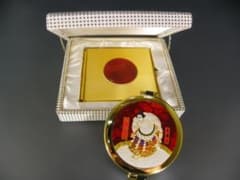 ゴールドカラー コンパクトミラー 赤い石付きのサムネイル