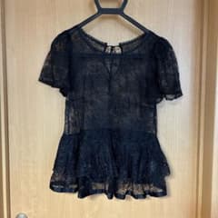 JILLSTUART レースブラウス 半袖 ブラック Sのサムネイル