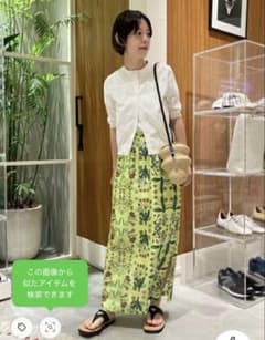 新品CABaN シルク パレルモフラワープリントサイドスリットスカート