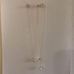 パール付きゴールドネックレス　925