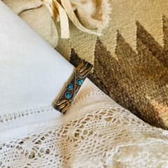 Vintage★Silver turquoise tie clip holderのサムネイル