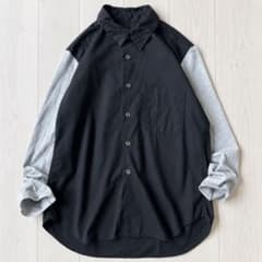 tricot COMME des GARCONS 変形ギャザーシャツAD2012 美品＊BLACK COMME des GARÇONS 異素材切替シャツ XS 黒 - メルカリ