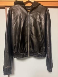 値下げ！LAST NEST LEATHER ZIP HOODIE黒 - メルカリ