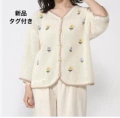 サマンサモスモス　かぎ針花カーディガン