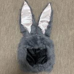 うさぎ 被り物 帽子 グレー コスプレ ハロウィンのサムネイル