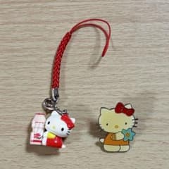 ハローキティ ピンバッジ ストラップ - メルカリ