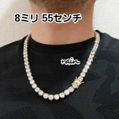 8ミリ22G】ゴールド 8ミリ 55センチ CZ テニスチェーン - メルカリ