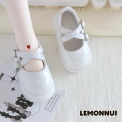 1/4 ドール用 mdd 厚底靴 エナメル 靴 人形用 ホワイト-C1191