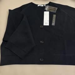 UNIQLO メリノブレンド ショートカーディガン 09 Black Lのサムネイル