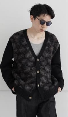 TTT_MSW leopard knit cardigan "black"のサムネイル