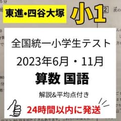 即日発送！A3原本サイズ⭐︎全国統一小学生テスト 小1 国語 算数 2教科