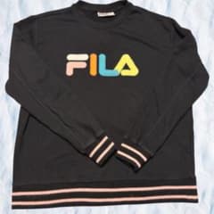 FILA フィラ マルチカラーロゴ スウェット ブラック