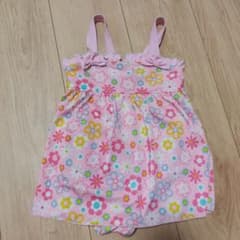 キッズ ワンピース水着 花柄 ピンク 100cmのサムネイル