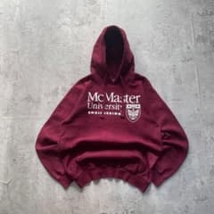 USA古着 McMaster カレッジロゴ バックプリント パーカー ボルドー