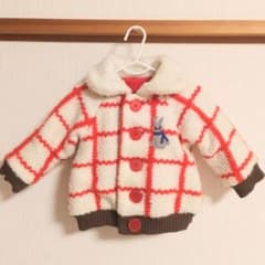 プチジャム　リバーシブル　コート　ジャケット　ボア　女の子　赤色のサムネイル