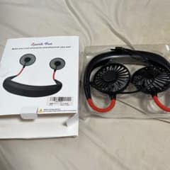 Mini Sports Fan 首掛け式ファン 黒/赤のサムネイル