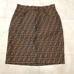 FENDI フェンディ ひざ丈 タイトスカート 総柄 ロゴ柄 XL - メルカリ