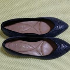 ダイアナDIANAウェルフィット　ネイビー　フラットシューズのサムネイル