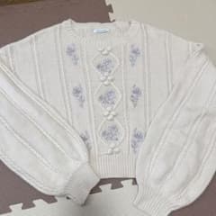 OLIVE des OLIVE ニット ガーリー 花柄刺繍 かぎ編みニットのサムネイル