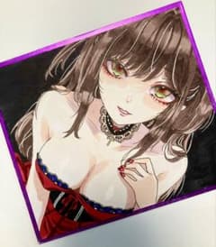 エ*ズ様 オリジナルイラスト アナログイラスト コピック 色紙 手描き