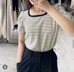BASEMENT online MAAYA Design ボーダー半袖トップスのサムネイル