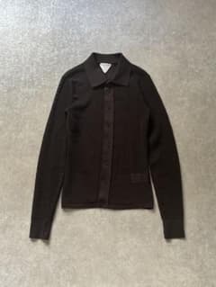 BOTTEGA VENETA メッシュ ニット 襟付カーディガン ブラウン S - メルカリ