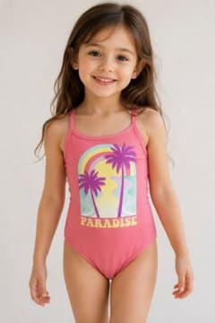 【美品】Gap キッズ ワンピース水着 ピンク 110cm