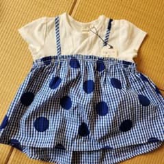 水玉模様 半袖ワンピース 90cmのサムネイル
