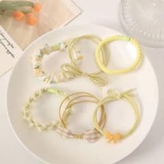 カラフルフラワーヘアゴムセット 6個入りのサムネイル