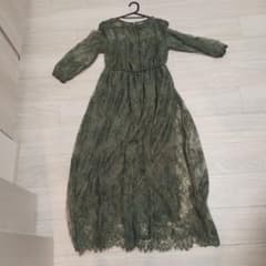 オリーブグリーン レース ロングドレスのサムネイル