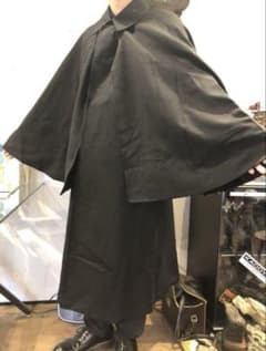 トンビコート　ロングコート　黒　レトロ　明治時代　古着のサムネイル