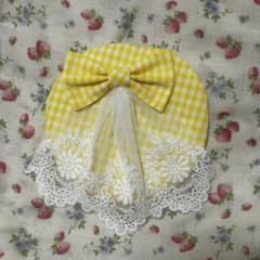 【ぬい服】ちびぐるみ・きらどるサイズ レース付きベレー帽 ぬい帽子のサムネイル