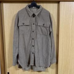 コーデュロイ　オーバーサイズシャツ　ブラウン