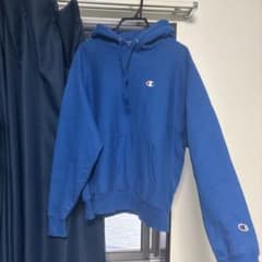 Champion 青 フード付きパーカー リバースウィーブのサムネイル
