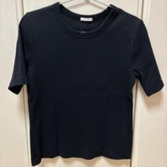 GU リブクルーネックT 半袖 ブラック Lのサムネイル