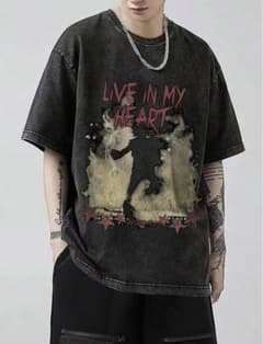【SHEIN】 ROMWE grunge punk ストリートTシャツ ブラックのサムネイル