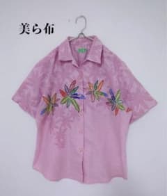 沖縄　美ら布レディースかりゆしウェア　Lサイズのサムネイル