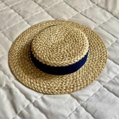 harrow straw hat イギリス ハロウ校指定　ボーターハット 四菱織 希少品 ボーターハット Harrow校指定 カンカン帽 56cm - メルカリ